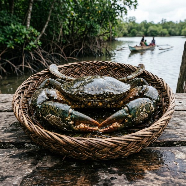 Fresh wild mangrove mud crab (Scylla serrata)